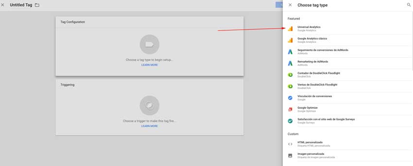 configurar tag manager
