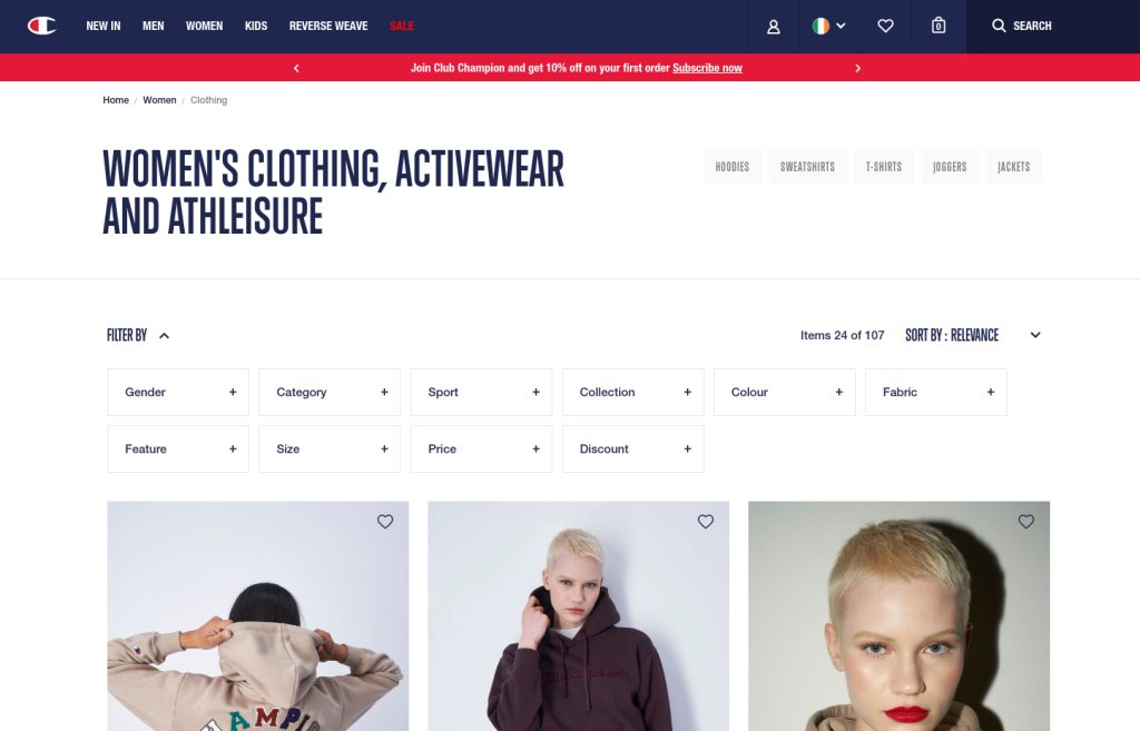 product listing