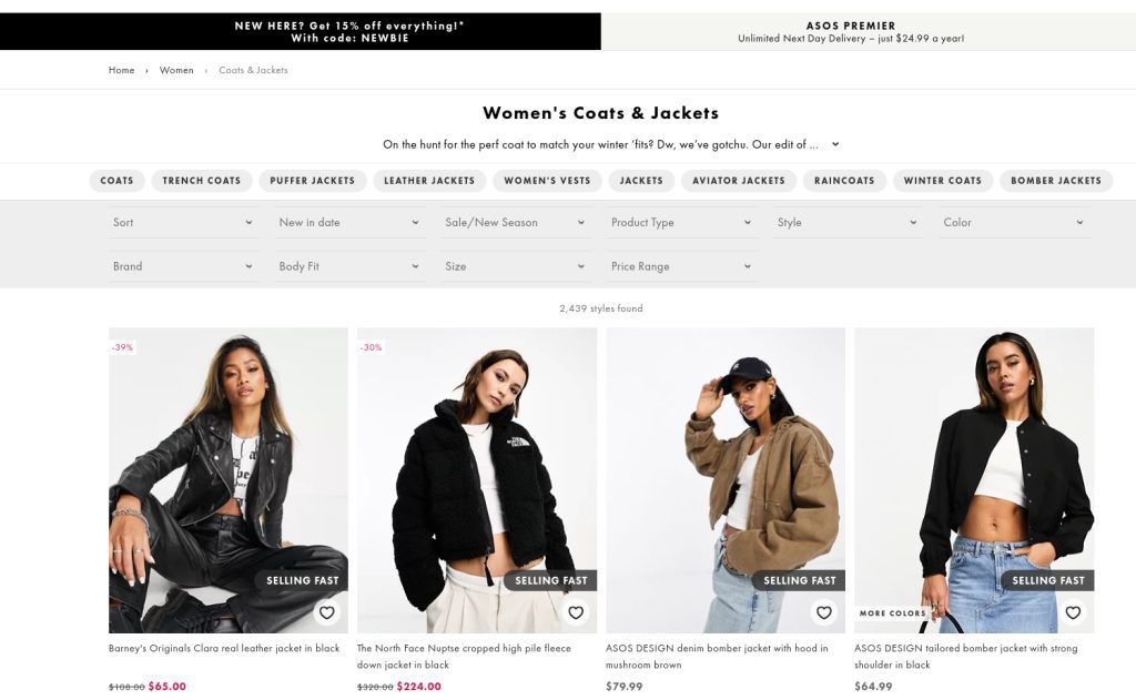 product listing page best practices