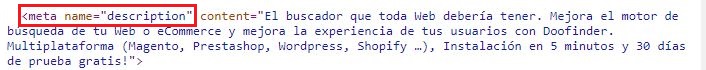 meta description html doofinder