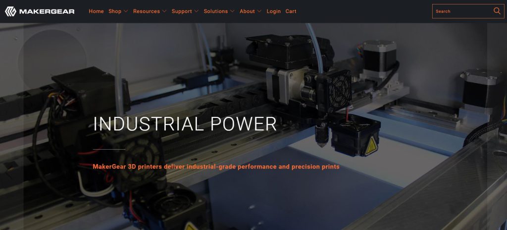 shopify ecommerce websites MakerGear 3D Printers