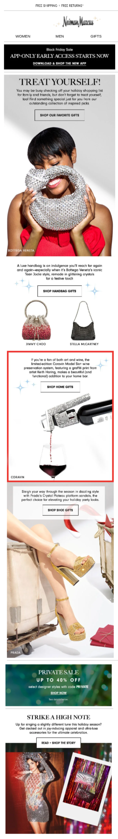 Black Friday Email Examples 7. Neiman MarcusS Indulgent Black Friday Email black friday teaser email