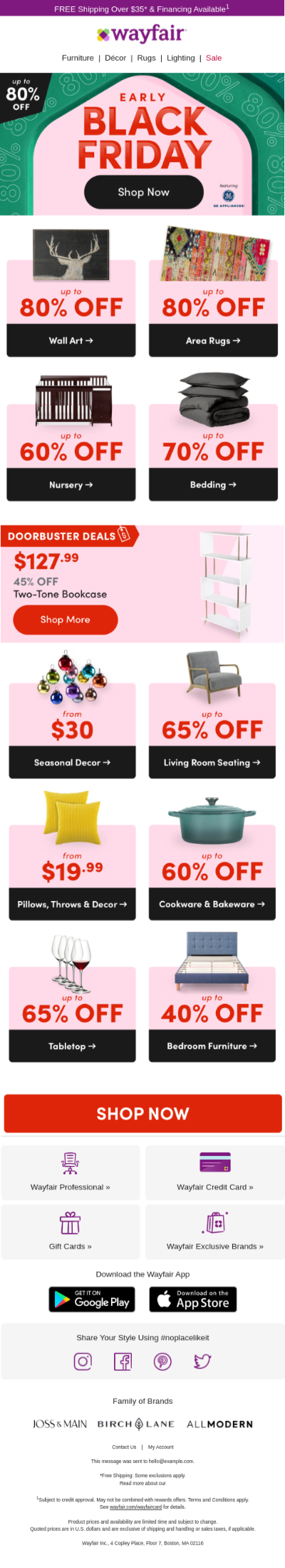 Black Friday Email Examples WayfairS Early Access Black Friday Email black friday email