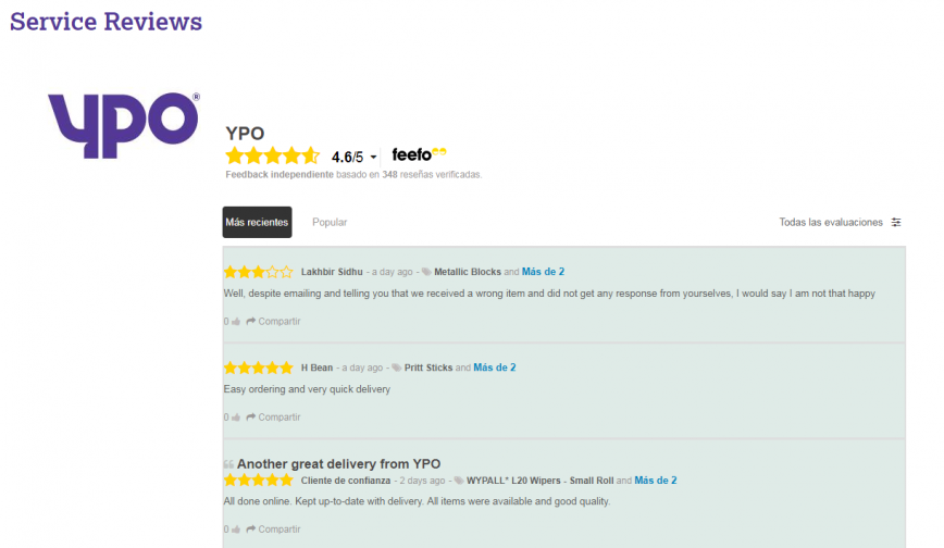 ypo valoracion clientes
