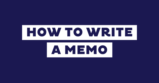 how to write a memo