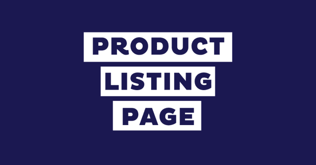 product listing page